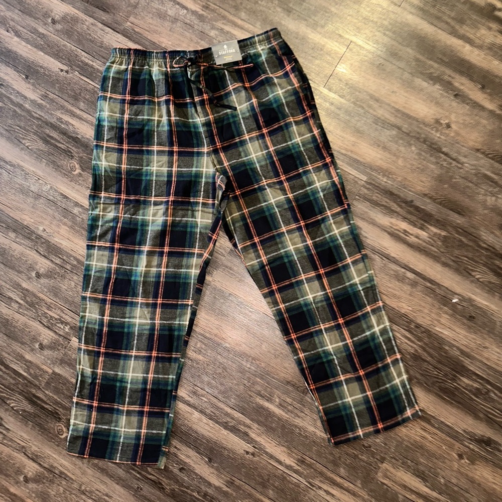 Stanford Men’s Olive Plaid Sleep Pants 100% Cotton size XL - Picture 2 of 9